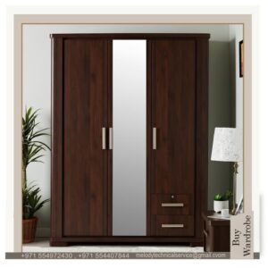 dark brown 3 Doors Wardrobe