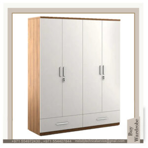 four door wardrobe design with drawers