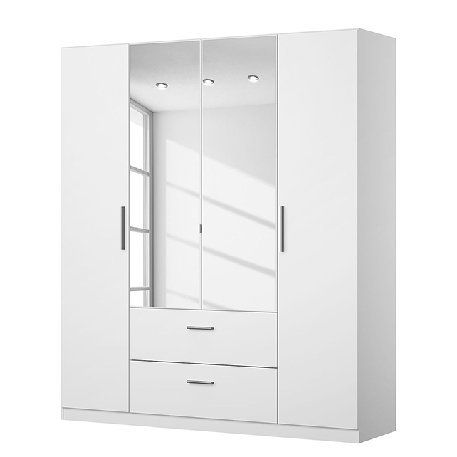 4 door wardrobe with mirror