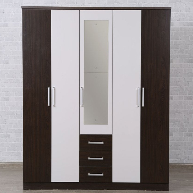 5 door wardrobe with mirror
