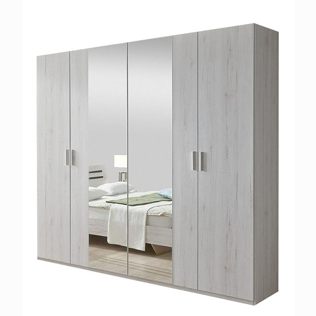 6 door wardrobe with mirror